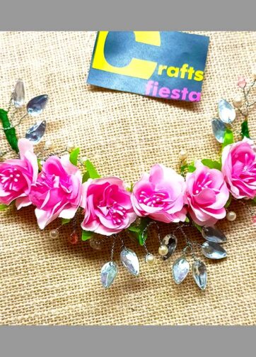 Wired Beads & Flowers Tiara