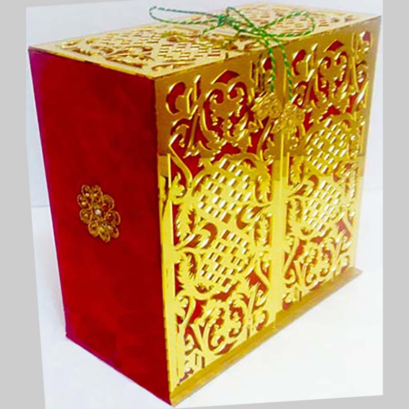 Golden Acrylic Box Invites