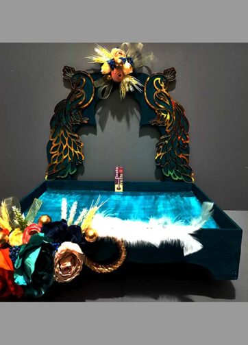 Golden peacock themed Gifting Platter