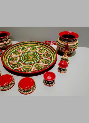Puja aarti set (SS resin coated)