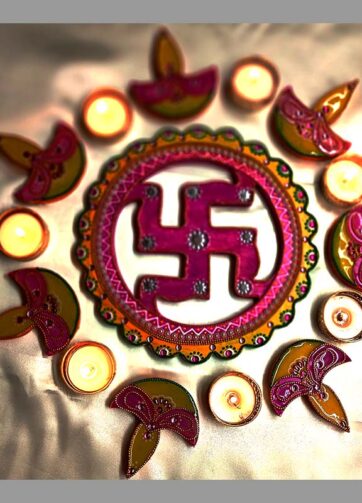 Wellness symbols Floor & wall decor set (Rangoli)