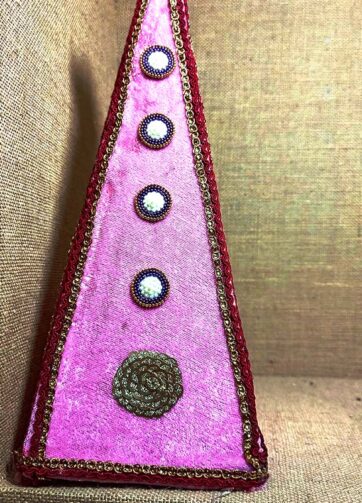 Beads & Embroidery patches velvet Pyramid shaped sweets gifting (‘Shakkarpada’)